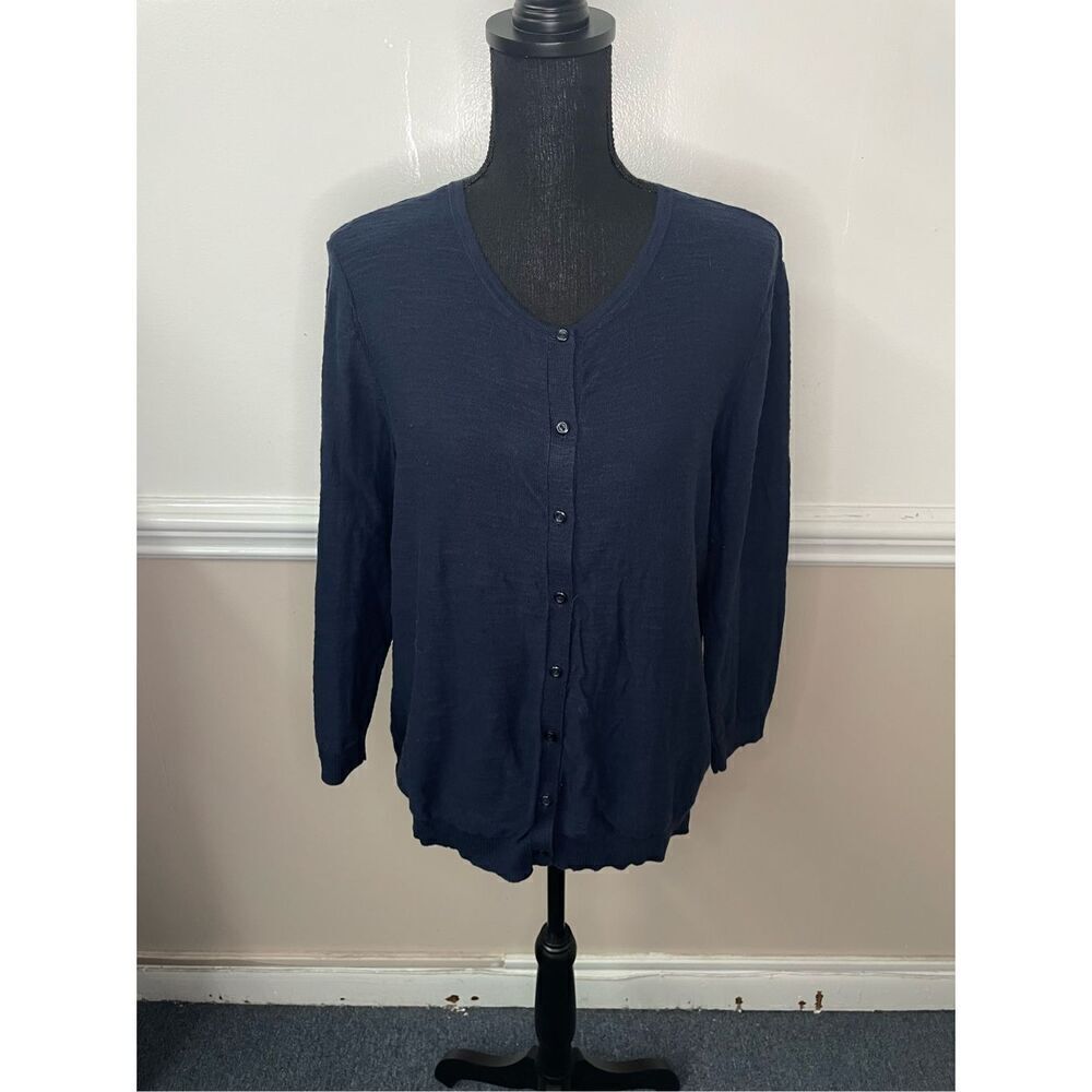 Loft Outlet Navy Button Up Blouse Size Large